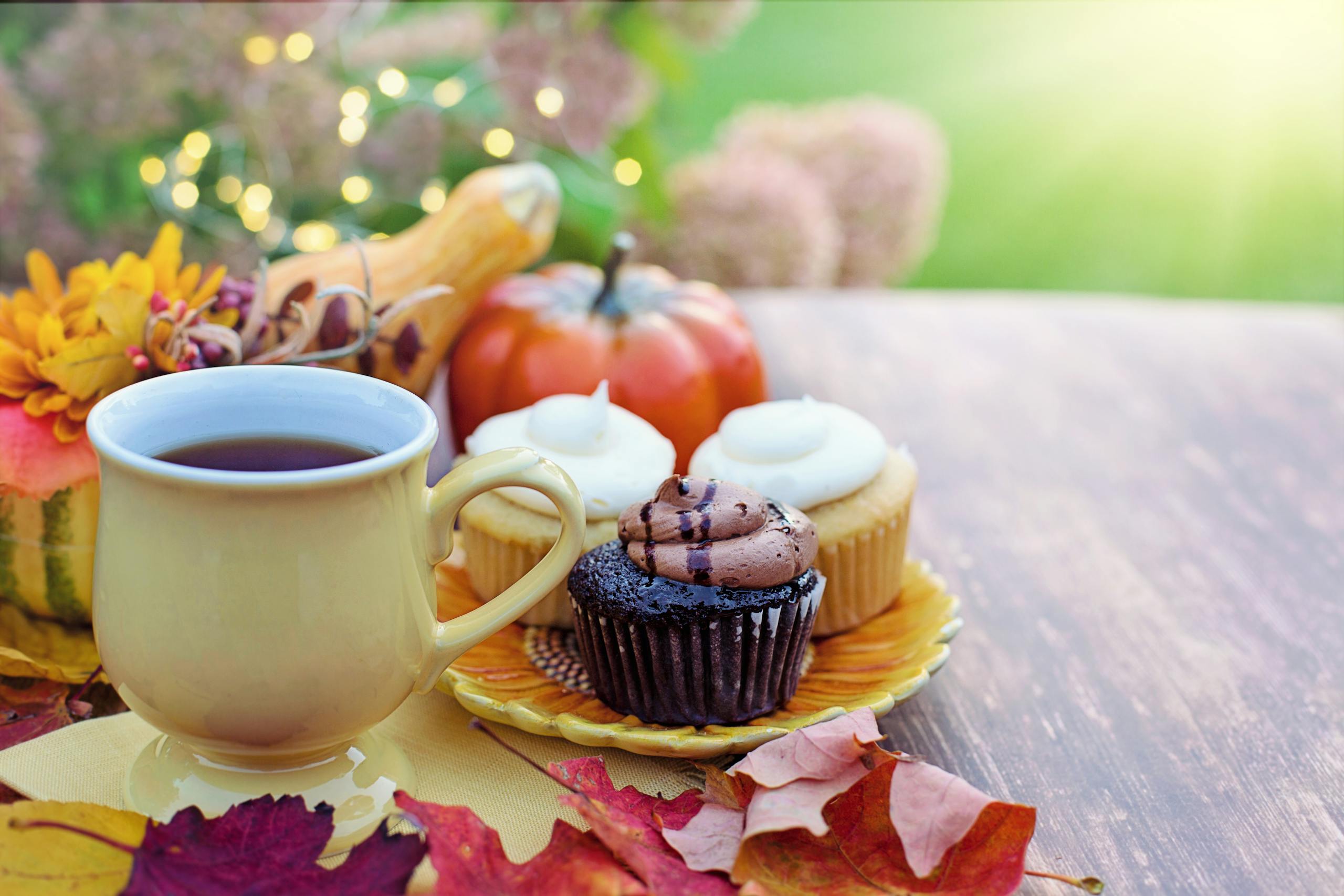 Cupcakes on a Yellow Plate